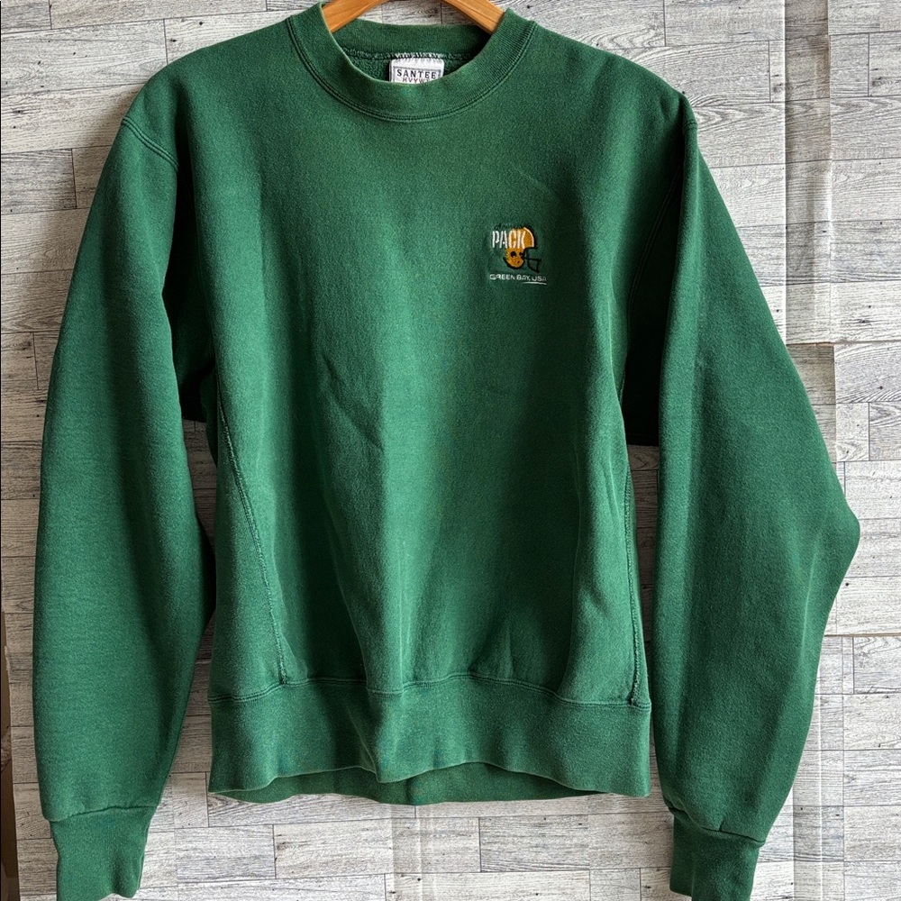 Vintage 1990s Green Bay Packers Pullover Crewneck Sweatshirt XL Santee HVYWHT